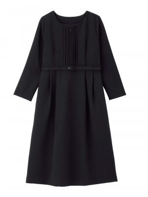 マタニティ ワンピース|ストレッチサイドタックフレアワンピース　マタニティ・授乳服【出産後も長く使える】|ブラック