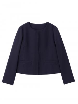 マタニティ トップス|ノーカラージャケット　マタニティ・産後授乳服【出産後も長く使える】|ネイビー