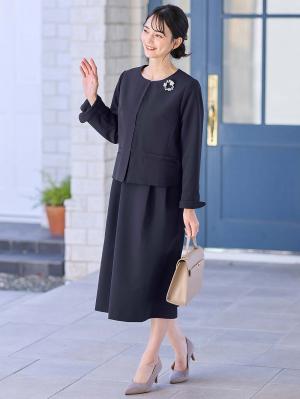 マタニティ トップス|ノーカラージャケット　マタニティ・産後授乳服【出産後も長く使える】|ネイビー