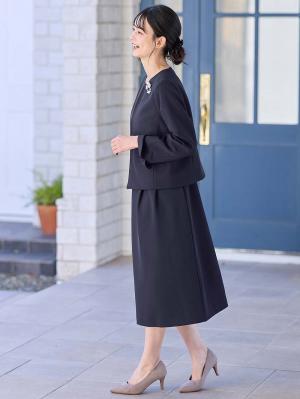 マタニティ トップス|ノーカラージャケット　マタニティ・産後授乳服【出産後も長く使える】|ネイビー