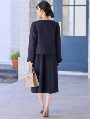 マタニティ トップス|ノーカラージャケット　マタニティ・産後授乳服【出産後も長く使える】|ネイビー