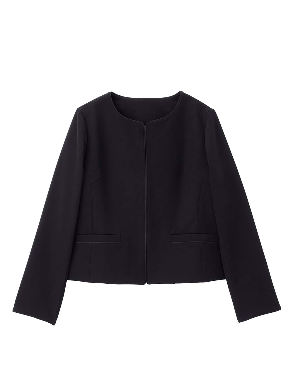 マタニティ トップス|ノーカラージャケット　マタニティ・産後授乳服【出産後も長く使える】|ブラック