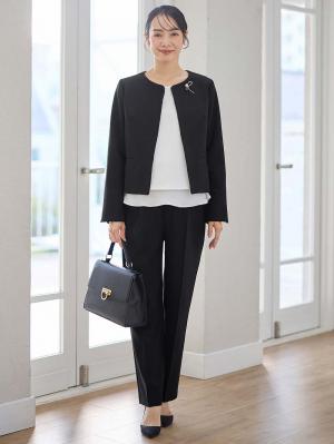 マタニティ トップス|ノーカラージャケット　マタニティ・産後授乳服【出産後も長く使える】|ブラック