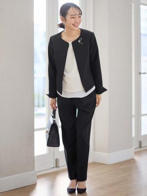 マタニティ トップス|ノーカラージャケット　マタニティ・産後授乳服【出産後も長く使える】|ブラック