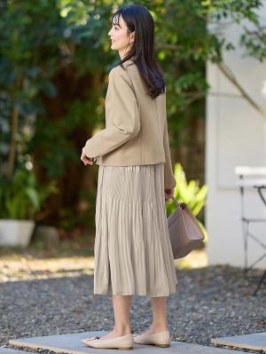 マタニティ トップス|ノーカラージャケット　マタニティ・産後授乳服【出産後も長く使える】|ベージュ