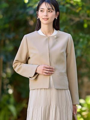 ノーカラージャケット　マタニティ・産後授乳服【出産後も長く使える】10611