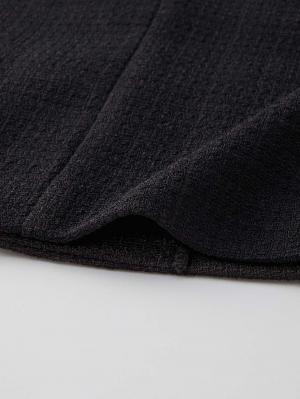 マタニティ トップス|ノーカラージャケット　マタニティ・産後授乳服【出産後も長く使える】|ツイードブラック