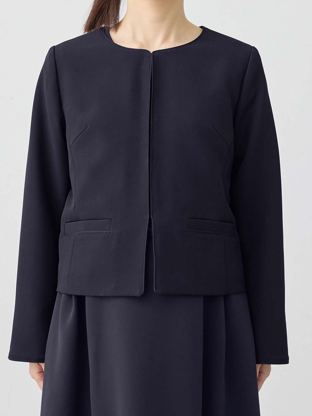 マタニティ トップス|ノーカラージャケット　マタニティ・産後授乳服【出産後も長く使える】