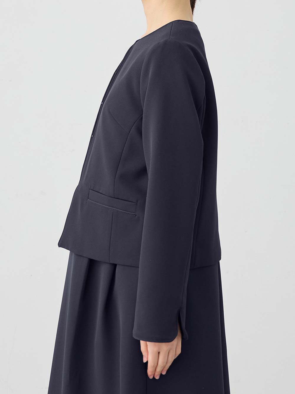 マタニティ トップス|ノーカラージャケット　マタニティ・産後授乳服【出産後も長く使える】