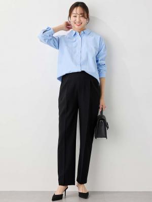 マタニティ パンツ|ストレッチストレートパンツ　マタニティ・産後【出産後も長く使える】|ブラック