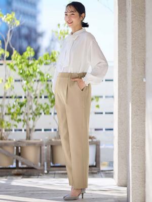 マタニティ パンツ|ストレッチストレートパンツ マタニティ・産後【出産後も長く使える】|ベージュ