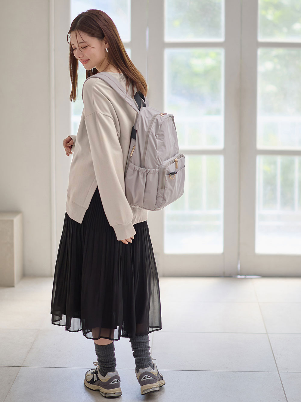 マタニティ スカート|ランダムプリーツスカート マタニティ・産後【出産後も長く使える】|ブラック