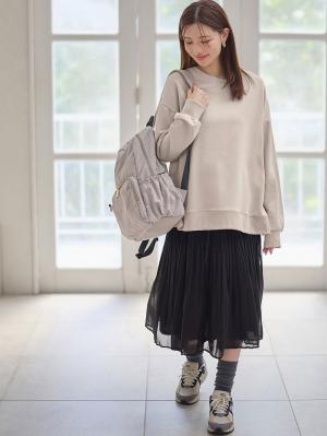 マタニティ スカート|ランダムプリーツスカート マタニティ・産後【出産後も長く使える】|ブラック