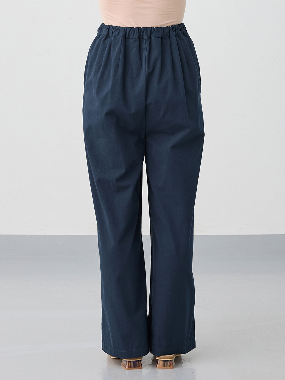 マタニティ パンツ|綿100%ギャザーワイドストレートパンツ マタニティ・産後【出産後も長く使える】