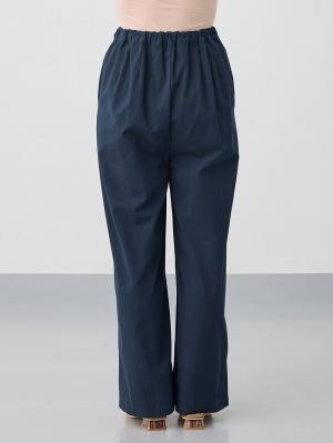 マタニティ パンツ|綿100%ギャザーワイドストレートパンツ マタニティ・産後【出産後も長く使える】