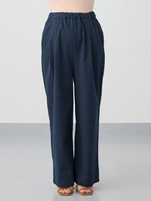 マタニティ パンツ|綿100%ギャザーワイドストレートパンツ マタニティ・産後【出産後も長く使える】