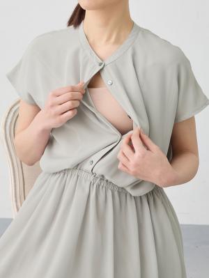 マタニティ ワンピース|シアーロングワンピース マタニティ・授乳服【出産後も長く使える】