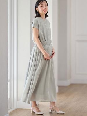 マタニティ ワンピース|シアーロングワンピース マタニティ・授乳服【出産後も長く使える】