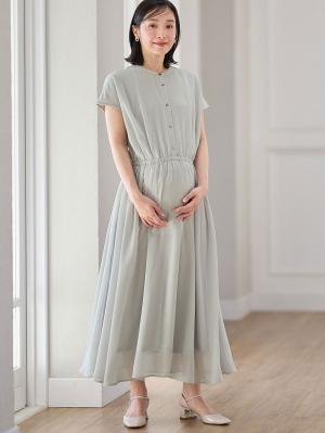 マタニティ ワンピース|シアーロングワンピース マタニティ・授乳服【出産後も長く使える】