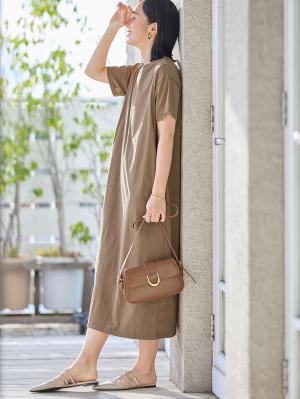 【遮熱・UVカット・接触冷感・吸汗速乾】ワイドシルエットワンピース　マタニティ・授乳服【出産後も長く使える】10617