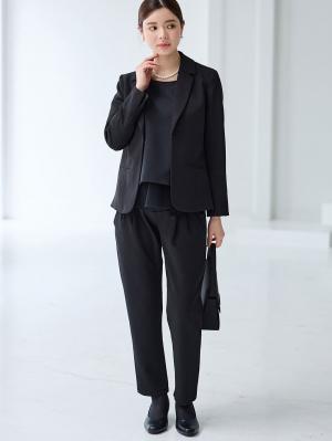 【ブラックフォーマル・喪服】ストレッチジョーゼットセットアップ　マタニティ・産後【出産後も長く使える】10618