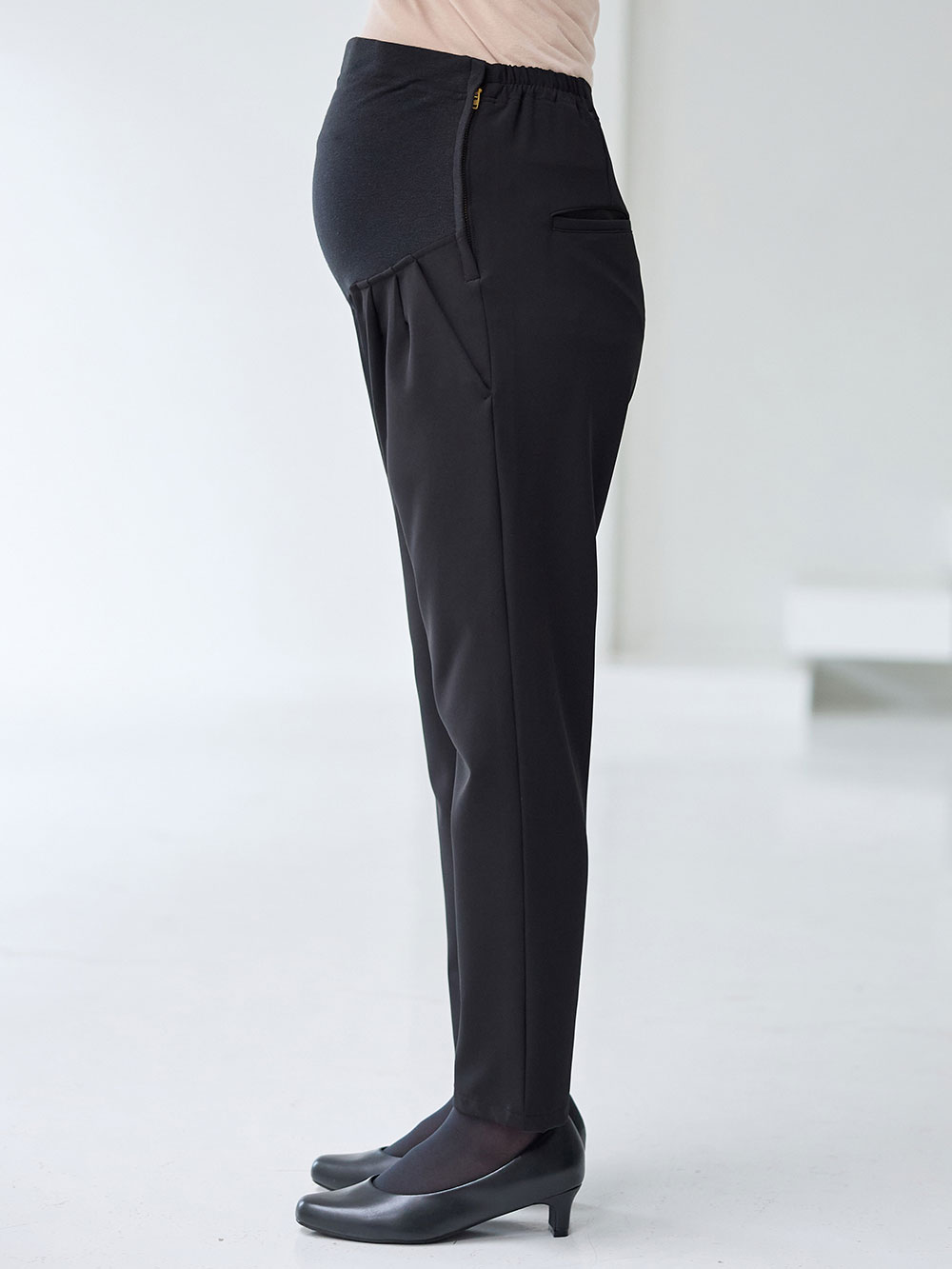 マタニティ ワンピース|【ブラックフォーマル・喪服】ストレッチジョーゼットセットアップ　マタニティ・産後【出産後も長く使える】