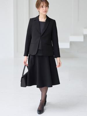 マタニティ ワンピース|【ブラックフォーマル・喪服】ストレッチジョーゼットセットアップ　マタニティ・産後【出産後も長く使える】|スカートセット(ブラック)