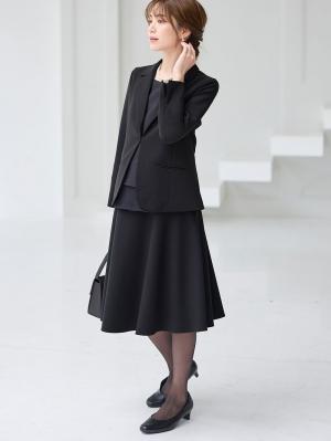 マタニティ ワンピース|【ブラックフォーマル・喪服】ストレッチジョーゼットセットアップ　マタニティ・産後【出産後も長く使える】|スカートセット(ブラック)