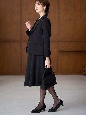 マタニティ ワンピース|【ブラックフォーマル・喪服】ストレッチジョーゼットセットアップ　マタニティ・産後【出産後も長く使える】|スカートセット(ブラック)