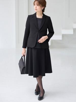 マタニティ ワンピース|【ブラックフォーマル・喪服】ストレッチジョーゼットセットアップ　マタニティ・産後【出産後も長く使える】|スカートセット(ブラック)