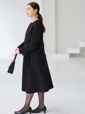 マタニティ ワンピース|【ブラックフォーマル・喪服】快適ストレッチフォーマルセットアップ　マタニティ・産後【出産後も長く使える】|ワンピースセット(ブラック)