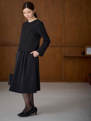 マタニティ ワンピース|【ブラックフォーマル・喪服】快適ストレッチフォーマルセットアップ　マタニティ・産後【出産後も長く使える】|ワンピースセット(ブラック)