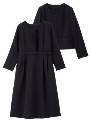 マタニティ ワンピース|【ブラックフォーマル・喪服】快適ストレッチフォーマルセットアップ　マタニティ・産後【出産後も長く使える】|ワンピースセット(ブラック)