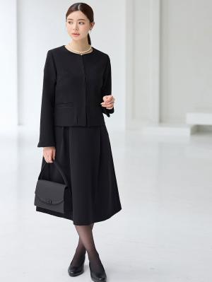 マタニティ ワンピース|【ブラックフォーマル・喪服】快適ストレッチフォーマルセットアップ　マタニティ・産後【出産後も長く使える】|ワンピースセット(ブラック)