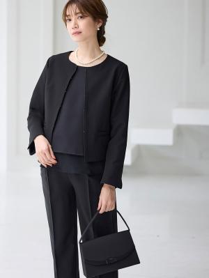 マタニティ ワンピース|【ブラックフォーマル・喪服】快適ストレッチフォーマルセットアップ　マタニティ・産後【出産後も長く使える】|パンツセット(ブラック)