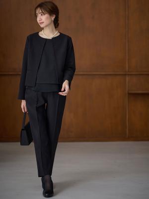 マタニティ ワンピース|【ブラックフォーマル・喪服】快適ストレッチフォーマルセットアップ　マタニティ・産後【出産後も長く使える】|パンツセット(ブラック)
