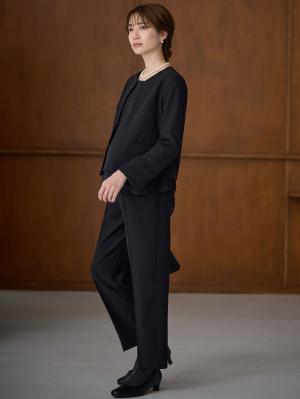 マタニティ ワンピース|【ブラックフォーマル・喪服】快適ストレッチフォーマルセットアップ　マタニティ・産後【出産後も長く使える】|パンツセット(ブラック)