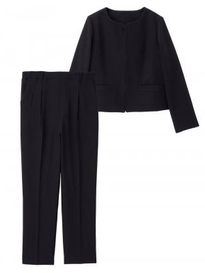 マタニティ ワンピース|【ブラックフォーマル・喪服】快適ストレッチフォーマルセットアップ　マタニティ・産後【出産後も長く使える】|パンツセット(ブラック)