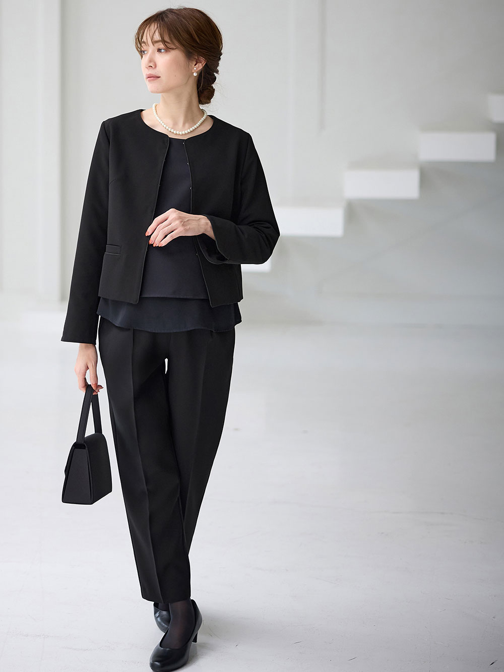 ブラック　フォーマルセットアップ フォルムフォルマ form forma 【喪服】【WEB限定】【洗える