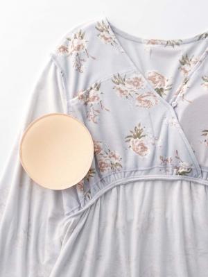 マタニティ パジャマ・ルームウェア|【親子コーデセット】花柄スムースカシュクールパッド付長袖ネグリジェ&2wayオール 出産準備 ギフト マタニティ・産後