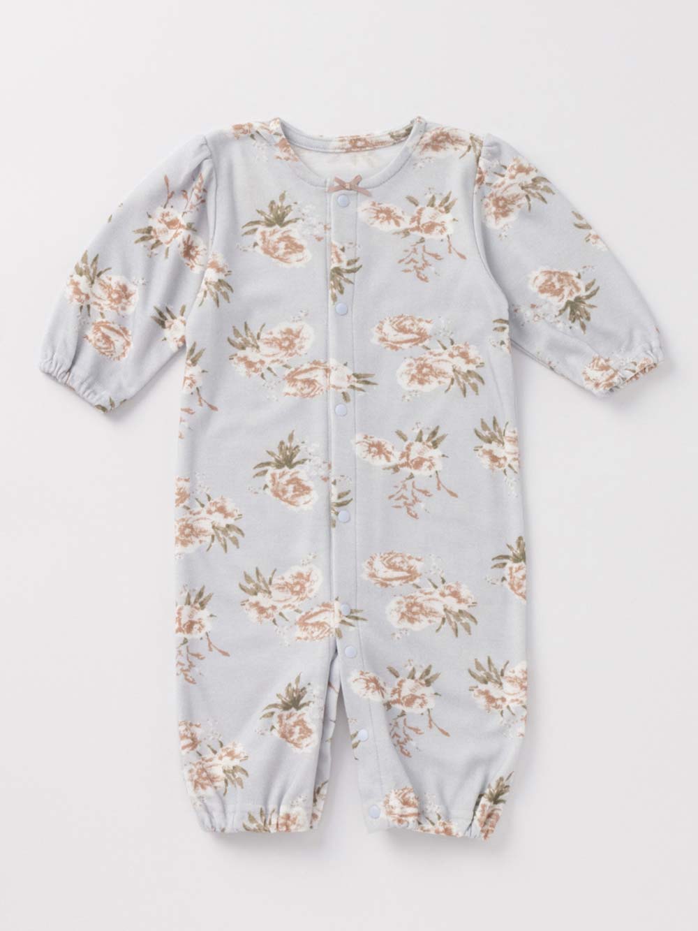 マタニティ パジャマ・ルームウェア|【親子コーデセット】花柄スムースカシュクールパッド付長袖ネグリジェ&2wayオール 出産準備 ギフト マタニティ・産後