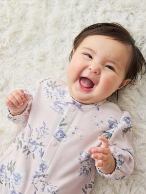 マタニティ パジャマ・ルームウェア|【親子コーデセット】花柄スムースカシュクールパッド付半袖ネグリジェ＆2wayオール　出産準備　ギフト　マタニティ・産後|ペールピンク×プリント