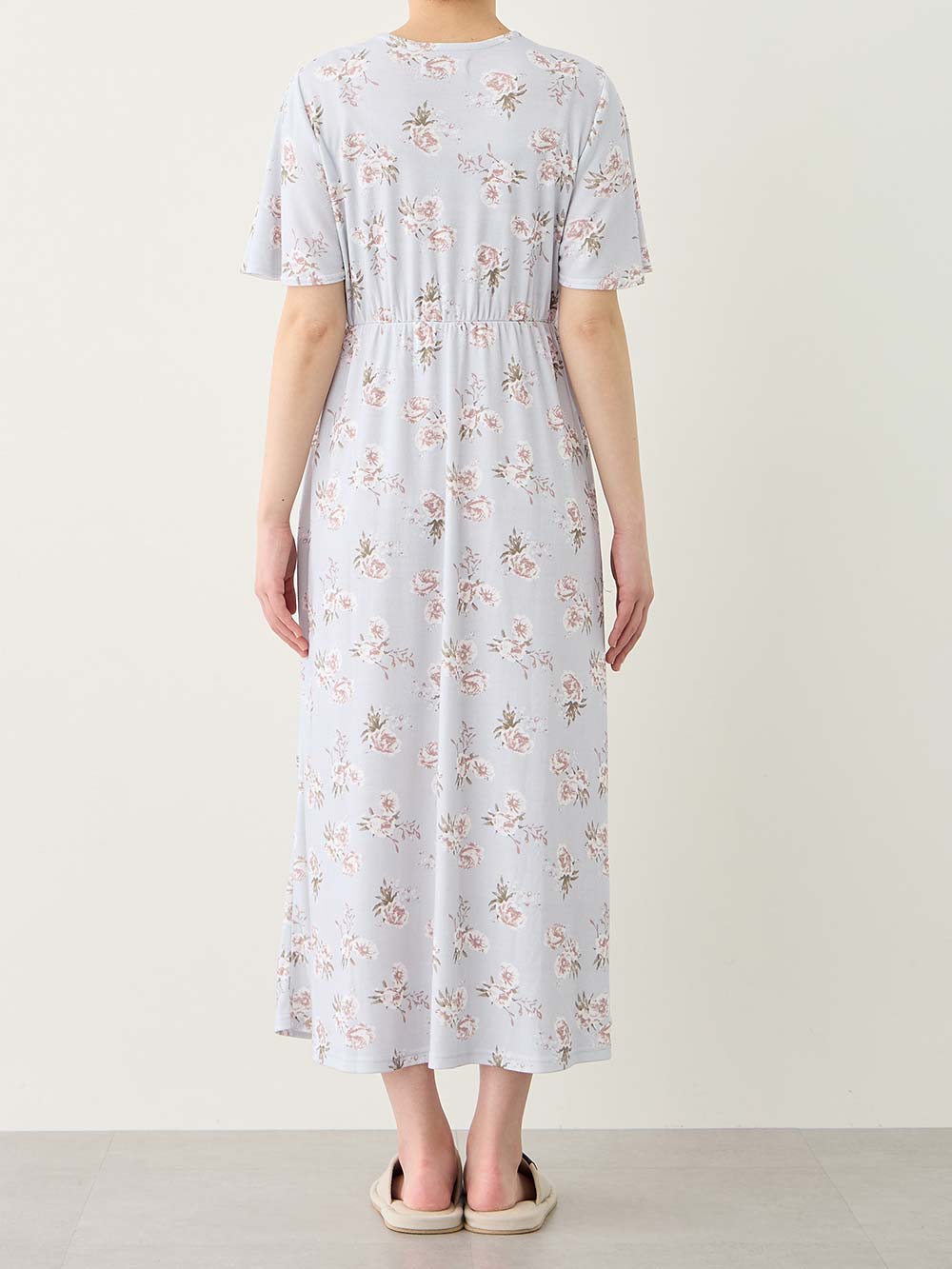 マタニティ パジャマ・ルームウェア|【親子コーデセット】花柄スムースカシュクールパッド付半袖ネグリジェ＆2wayオール　出産準備　ギフト　マタニティ・産後