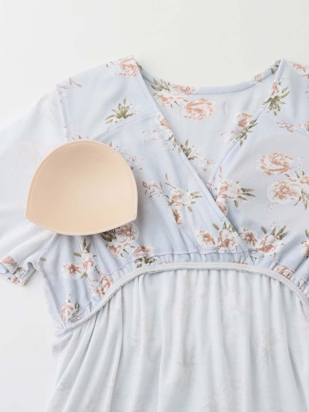 マタニティ パジャマ・ルームウェア|【親子コーデセット】花柄スムースカシュクールパッド付半袖ネグリジェ＆2wayオール　出産準備　ギフト　マタニティ・産後