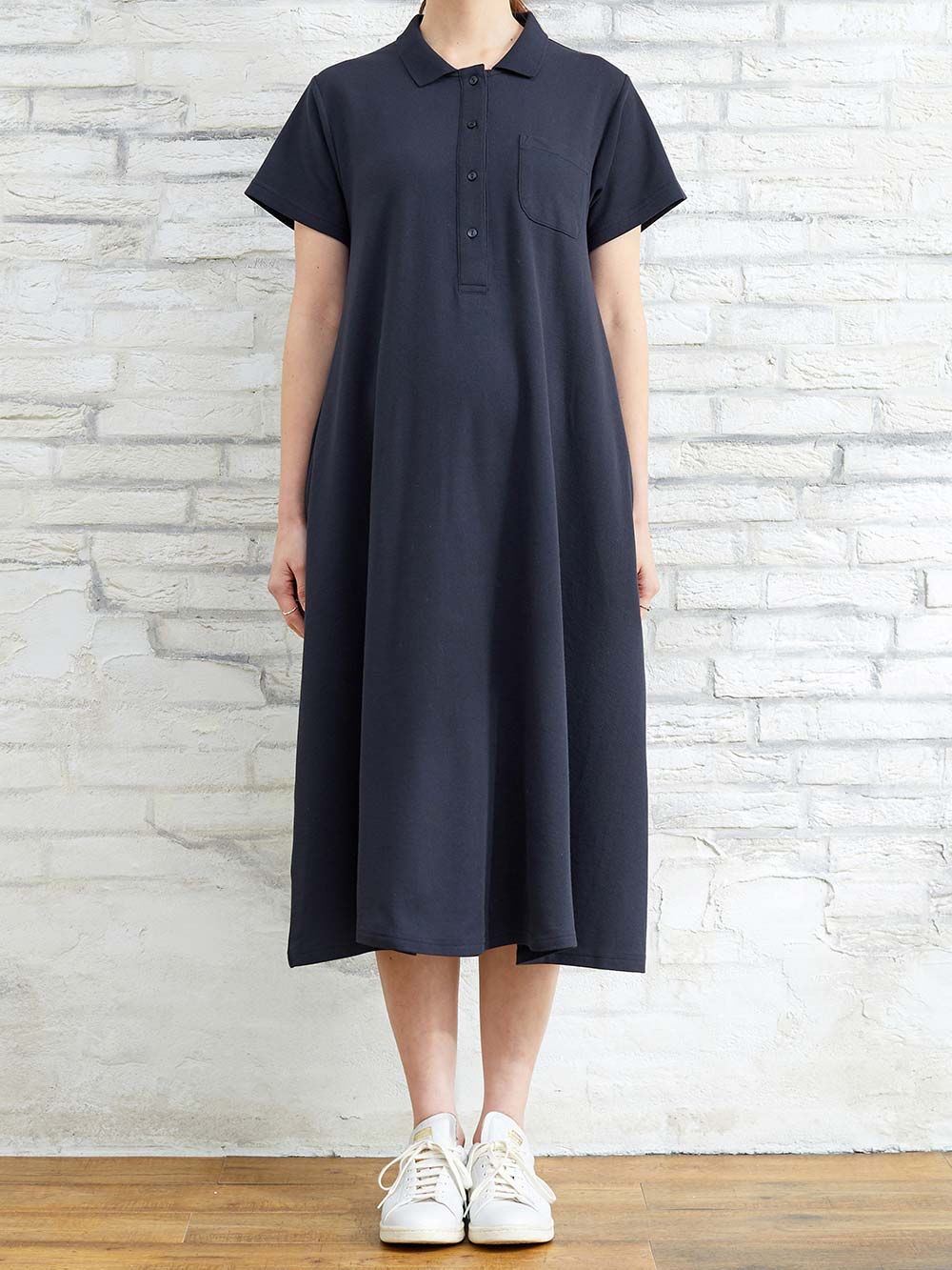 マタニティ ワンピース|【親子コーデセット】半袖ポロワンピース（ひざ下丈）＆襟付きポロロンパース　出産準備　ギフト　マタニティ・授乳服