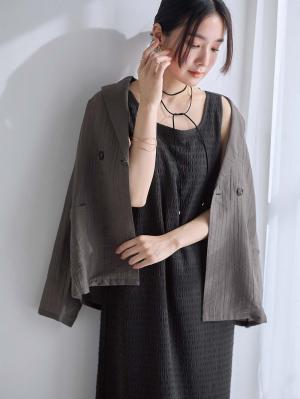 マタニティ ワンピース|シアージャケット×ノースリワンピースセット　マタニティ・産後【産後も長く着れる】Rosemadame（ローズマダム）|チャコール