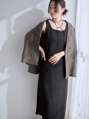 マタニティ ワンピース|シアージャケット×ノースリワンピースセット　マタニティ・産後【産後も長く着れる】Rosemadame（ローズマダム）|チャコール