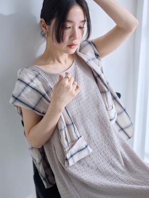 マタニティ ワンピース|シアージャケット×ノースリワンピースセット　マタニティ・産後【産後も長く着れる】Rosemadame（ローズマダム）|サックス