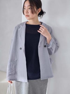 マタニティ ワンピース|シアージャケット×ノースリワンピースセット　マタニティ・産後【産後も長く着れる】Rosemadame（ローズマダム）|サックス