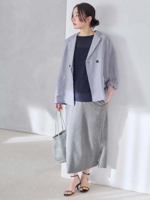 マタニティ ワンピース|シアージャケット×ノースリワンピースセット　マタニティ・産後【産後も長く着れる】Rosemadame（ローズマダム）|サックス